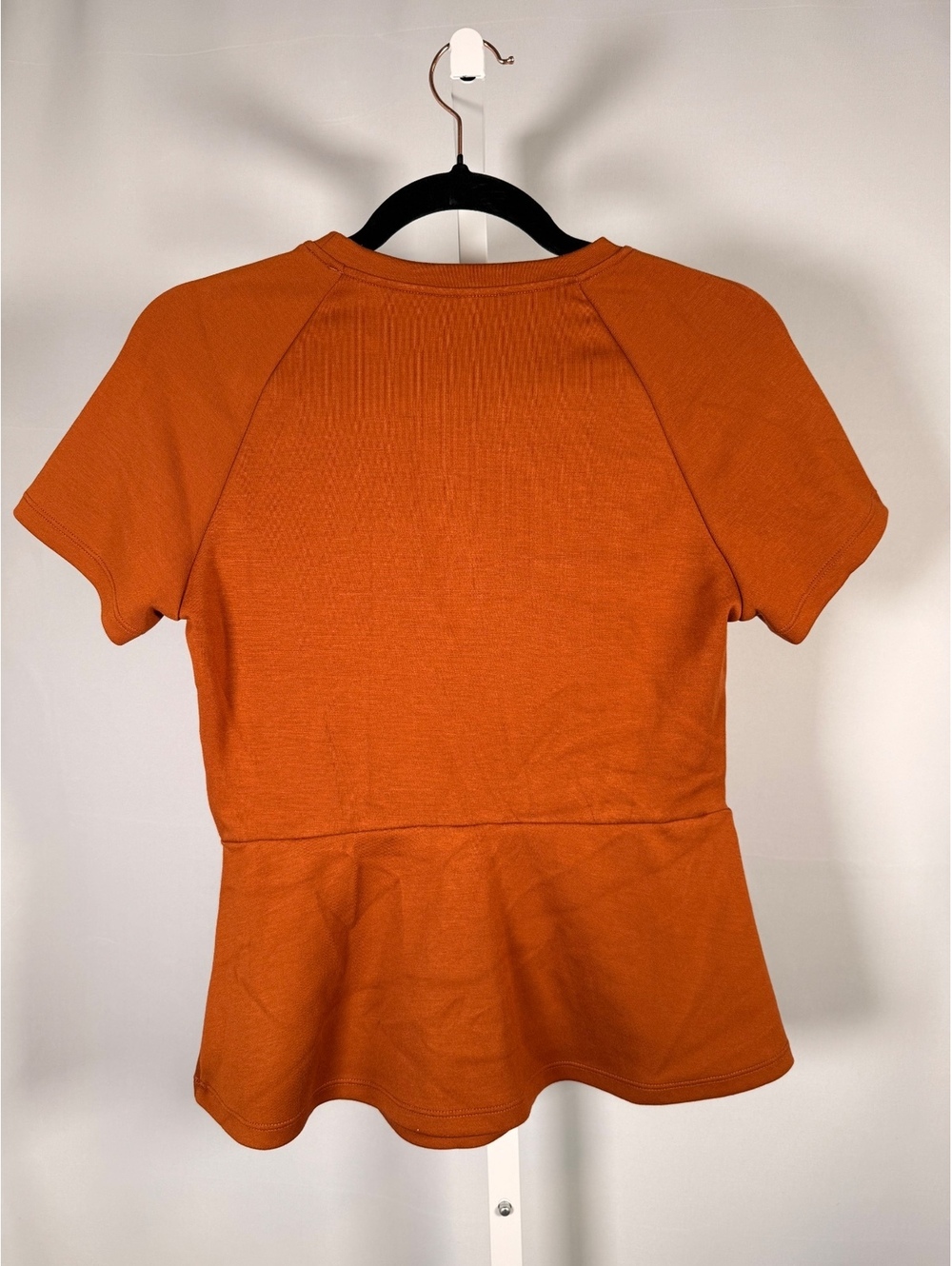 Halara Round Neck Short Sleeve Work Peplum Top Glazed Ginger Size XS - Picture 4 of 8